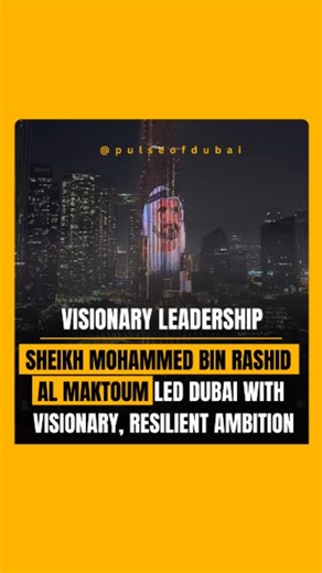 Sheikh Mohammed bin Rashid Al Maktoum transformed Dubai through visionary leadership, turning ambition into achievement, creating a global legacy of innovation, resilience, and inspiration, embodying national pride and possibility #sheikhmohammedbinrashildalmaktoum #visionaryleadership #globallegacyofinnovaiton | Pulse of Dubai | Facebook