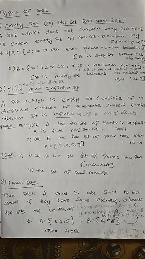 Types of SETS (CBSE Class-11 Maths) Ch-1