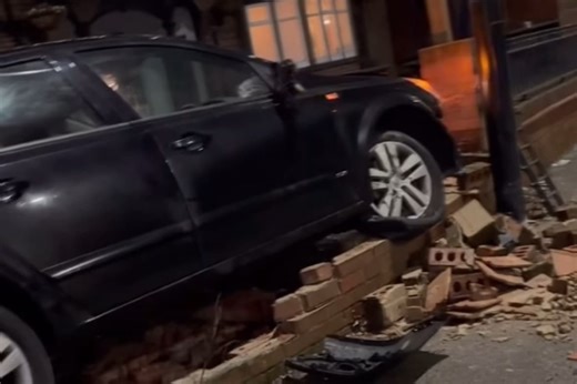 WATCH: Driver flees after car crashes into wall at Rotherham pub