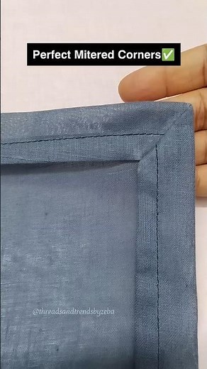 "The Easiest way to make mitered corners | sewing for beginners!"