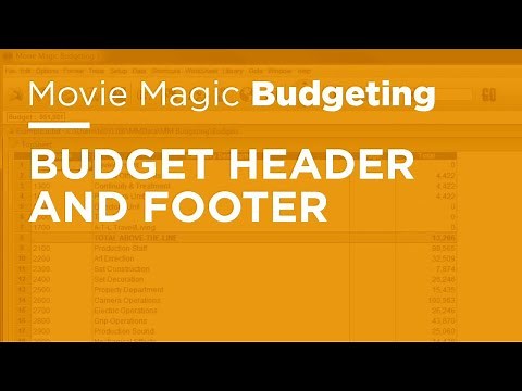Legacy Movie Magic Budgeting - Budget Header & Footer