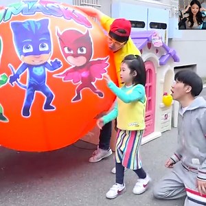 1.7M views · 19K reactions | Boram and Tochi's surprise egg toy play PJ masks Ladybug Giant toy bolls surprise #BORAMTUBEVLOG #KID | Boram Tube Vlog | Facebook