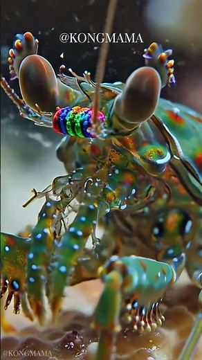 The Hidden World Inside Mantis Shrimp Eyes: 12 Colors Humans Can't See #mantisshrimp #marinelife