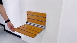 Upgraded 19" Folding Teak Shower Seat Wall Mounted - Larger Teak Shower Bench, Improved Home Care Teak Shower Seat Bench for Inside Shower, Wall Mount Shower Chair Shower Stool, Maximum Load 440lb