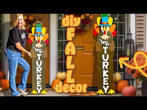 DIY Turkey Porch Leaner – Easy Fall Front Porch Decor! 🦃🍂
