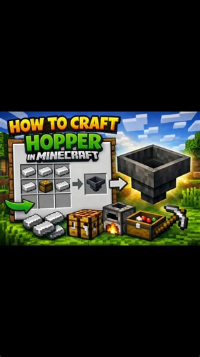how to craft hopper in minecraft #minecraft