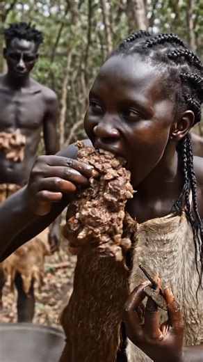 African tribe food cooking and eating traditional clay pot dinner Africa #shorts #villagefood