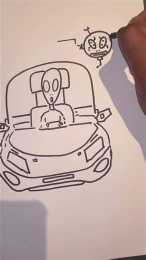 👽 When an alien drives like a human… #drawing #art #ufo