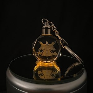 30MM Pikachu in Love Crystal Keyring Logo Keychain Colour Led Light Pokemon Gifts - Etsy