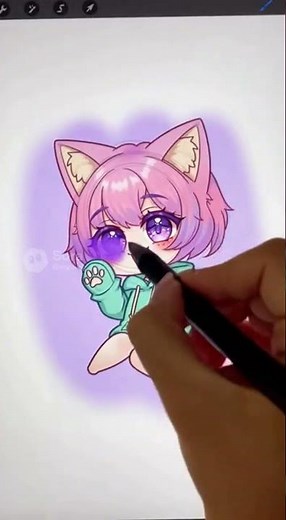 Cute Chibi Cat Girl Drawing Speedrun