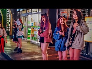 Tokyo's Center of Teenage Fashion and Cosplay Culture At Night