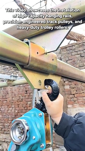 Heavy-Duty Industrial Sliding Door Track & Roller System Installation