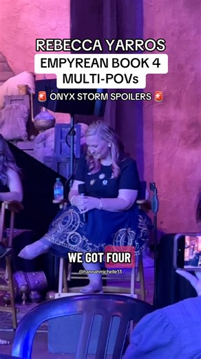 181K views · 4.5K reactions | PART 8: Rebecca Yarros Disney night Q&A on 10/25! We are getting a Sloan POV! (Slain train #!!) Who else do you think she will write a POV for?! Follow for more romantasy content, (30+) more clips to come! • • • #rebeccayarros #onyxstorm #fourthwing #ironflame #romantasy | Dear Fantasy Reader Podcast | Facebook
