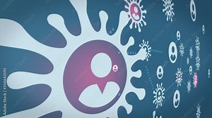 Animation Of Virus Spreading Among Human Population Animated Camera With Viruses Popping Up In Red Linked With Dotted Line Suggesting The Connection And Spreading Or Possibility Of Infection