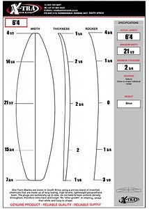 Xtra Foam Surfboard Blank 6'4" Shortboard - Triocean Surf | Xtra Foam