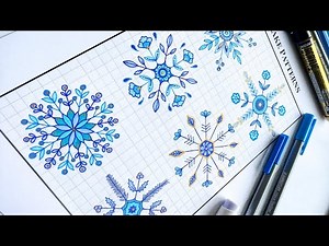6 Snowflake Mandala Sheets | Patterns for Tracing, Filling & Coloring | PDF + JPEG Instant Download