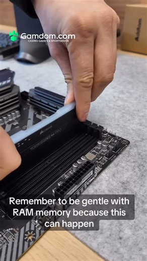 Lag Out on Instagram: "Don’t apply too much pressure when installing your RAM memory modules, just a little click is all you need."