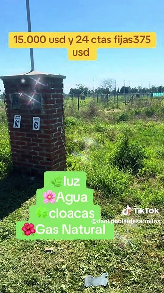 Excelente oportunidad 🏡 Lote 429 mt2 Barrio con con todos los servicios Entrega inmediata Zona de sumo crecimiento 💪 📲1160472955 #lotesenventas #ubicacion #inversionesinteligentes #barrios #lotes