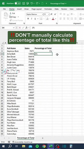 Excel Tips: Calculating Percentage of Total Easily