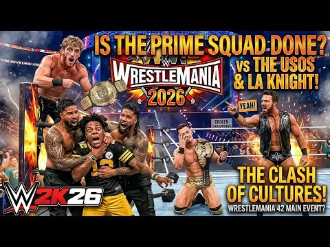 WWE 2K26 - Speed, Logan Paul, Theory vs The Usos & LA Knight - 6 Man Tag Team Match!