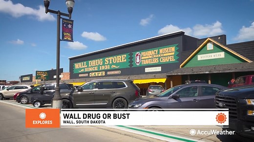 From an angry dinosaur to restaurants, an old-fashioned soda fountain, and loads of shopping options, Wall Drug Store is the ultimate stop for road-tripping tourists. https://www.accuweather.com/ | AccuWeather