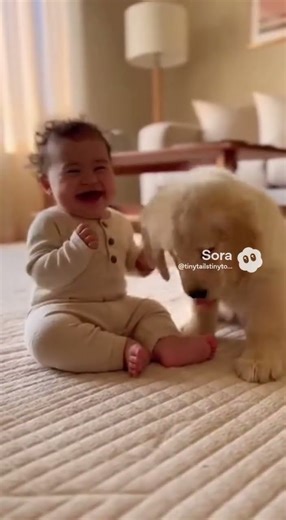 Baby & Puppy Chase Bubbles Together – You’ll Melt!