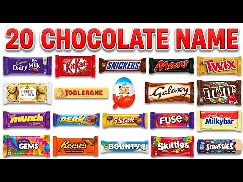 20 Chocolate Names 🍫 | Kids Favorite Chocolates 🍬 | Learn Chocolate Names with Real Pictures