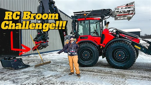 We Tried Sweeping Snow With a Remote-Controlled Excavator…