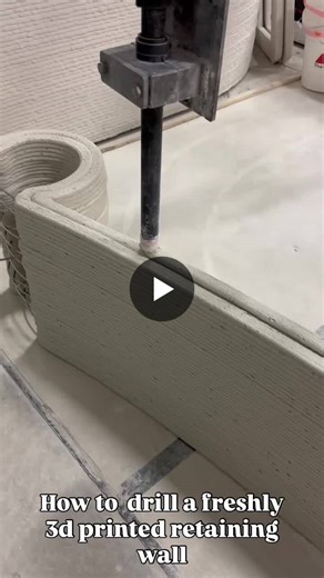 Ever wonder how to drill a hole a 3d printed concrete wall before it’s cured? Brian Marshall of Madco3d shows us how to drill weep holes in a 3d printed retaining wall. Madco3d, powered by TAM… | Madco3d LLC