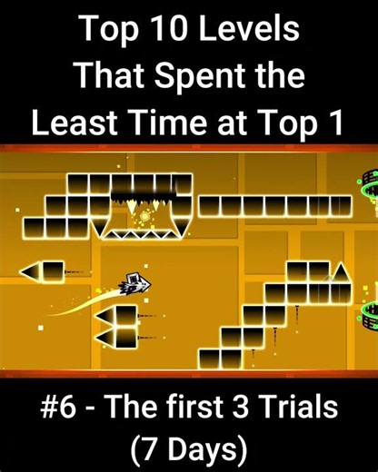 Top 10 Levels That Spent the Least Time at Top 1 #geometrydash #gd #gaming #games #edit #gameplay
