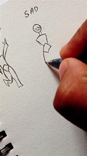 Body drawing (happy,sad and angry) #drawing #howtodraw