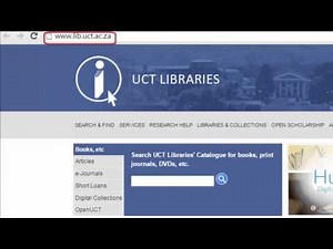 How to use UCT Libraries' off campus login