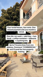 If you’d like to see how one site can pay you from multiple directions (instead of relying on one rent), comment “COMMERCIAL” and I’ll send you the free session. Most residential investors build a portfolio that’s fragile without realising it. Four houses sounds “safe” on paper… until one tenant stops paying and suddenly your entire month is patching holes. Commercial thinking is different. You’re not betting the month on one person doing the right thing. You’re creating multiple pay points from