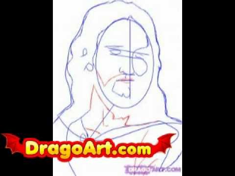 How to draw Jesus Christ, step by step