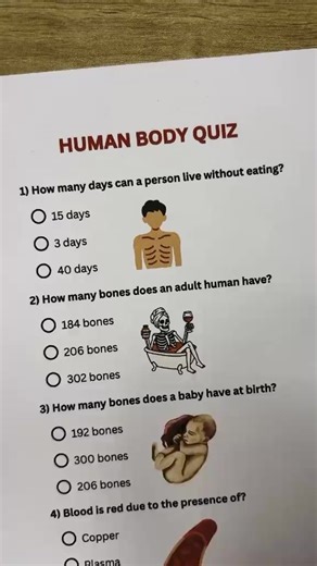 6.8K views · 18 reactions | Human Body Quiz - Can you get 7/7? #humanbody #anatomy #quiz #quiztime #trivia | Guessmaster | Facebook