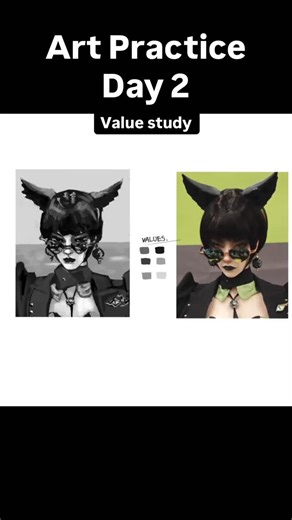 NETERO on Instagram: "I was just trying to work on my values since I need more work on grouping them together instead of actually just looking at the reference and copying down the shades/values rather than actually understanding why I painted/drew them. #sketchpractice #learnart #arteducation #beginnerartist #artjourney"