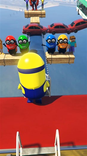 GTA 5 Minions Ragdoll Fails | Funniest Fails You Will Ever See Ep 677 #shorts