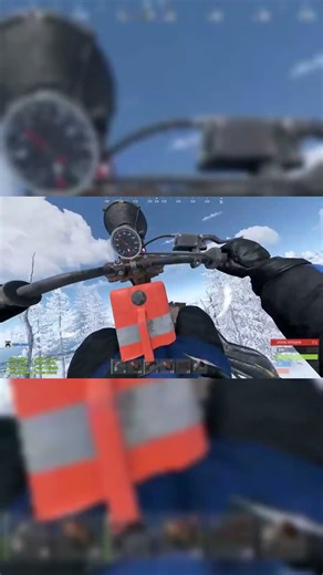 Rust катание на мотоцикле , залетел на леп ( смотреть до конца)