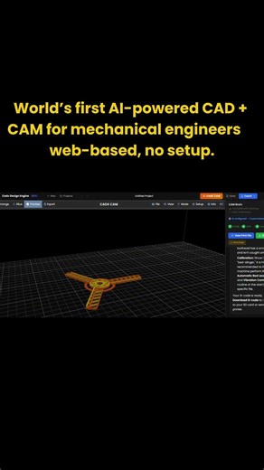 AI CAD + CAM in One Workflow #cad #ai #cam #manufacturing #solidworks #cnc #cncmachine