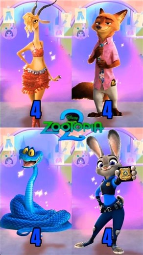 1 2 3 4 Trend Zootopia | Who is The Best? #zootopia #mytalkingangela2 #viral #trending #shrots #fyp