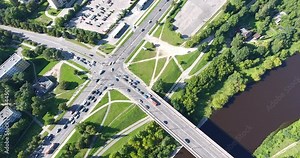 Zirmunai District in Vilnius City, Lithuania. Morning Traffic.