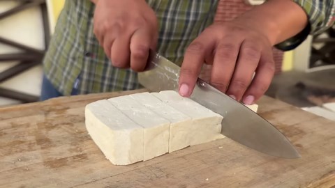 Homemade soya paneer recipe by granny simple village cooking