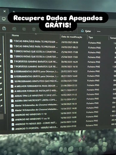 Recupere Dados Apagados GRÁTIS! 😮 🔍 Apagaste fotos, vídeos ou documentos importantes do PC ou Pen Drive? Calma! Ainda dá para recuperar 💾 Com a ferramenta Recuva consegues recuperar tudo de forma simples e 100% GRÁTIS! 😉 👉 Vídeo completo no YouTube, link no perfil! 💾 Guarde, não sabes quando podes precisar! 👉 Segue para mais dicas! #recuva #recuperardados #tech #windowstips #dicasdepc