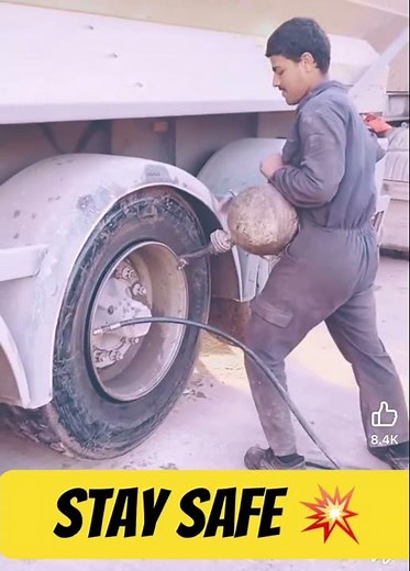 Tire explosion #construction #farming #tires #otr #automobile #excavator #truck