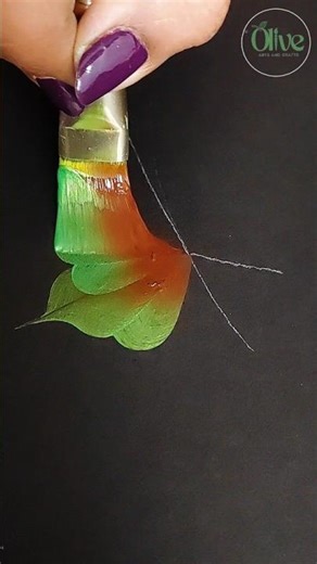 Acrylic leaf Painting step by step using acrylic paints 🍁🎨🖌 #shorts #painting