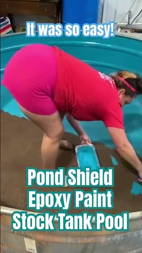 This Was EASY 🖌️ 💦Stock Tank Pool Epoxy Paint #shorts