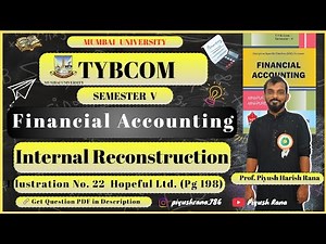 Internal reconstruction ￼- capital reduction account and balance sheet, TYBcom - Sem 5 ￼￼