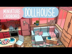 DIY Miniature cardboard house with paper furniture