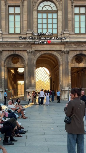 Imagine this: You Me watching a movie at Louvre Museum in Paris ❤️❤️ #paris #louvre #dream #trip