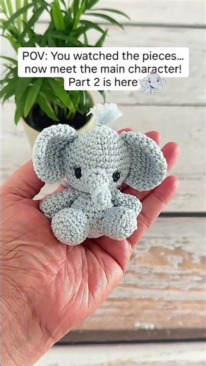Crochet mini elephant amigurumi #crochet #elephant #crochetelephantpattern #amigurumi #beginners